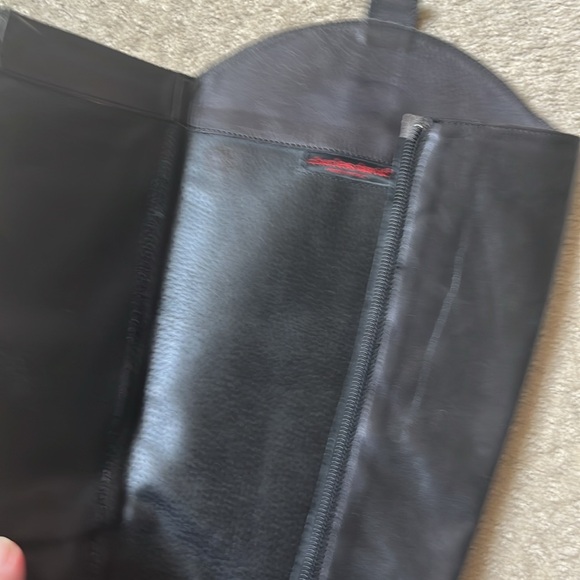 Charles David tall, black leather boots with lace up at angle. Side zip. - Picture 6 of 8